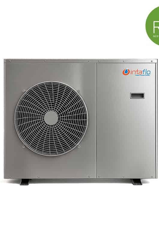 Front image of a hydronic heat pump